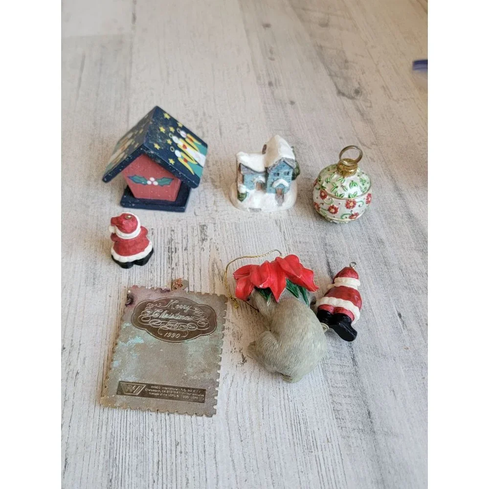 Variety rabbit santa Birdhouse house mini ornament Xmas set‎